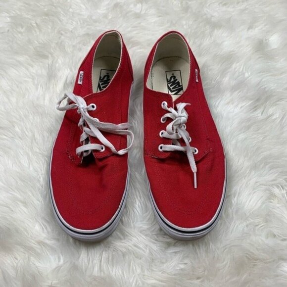 Vans Red Canvas Low Top Sneakers – Men’s Size 11.5 - Picture 2 of 6